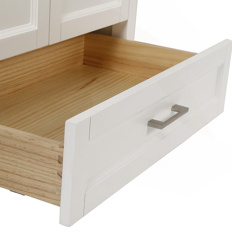 Ensemble de meuble-lavabo 30 po avec lavabo et comptoir en marbre, blanc 24V03-30WH, Blanc