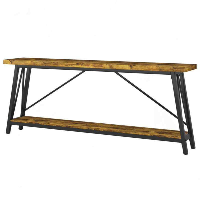 70.9" Extra Long Sofa Table Behind Couch, Rustic Brown