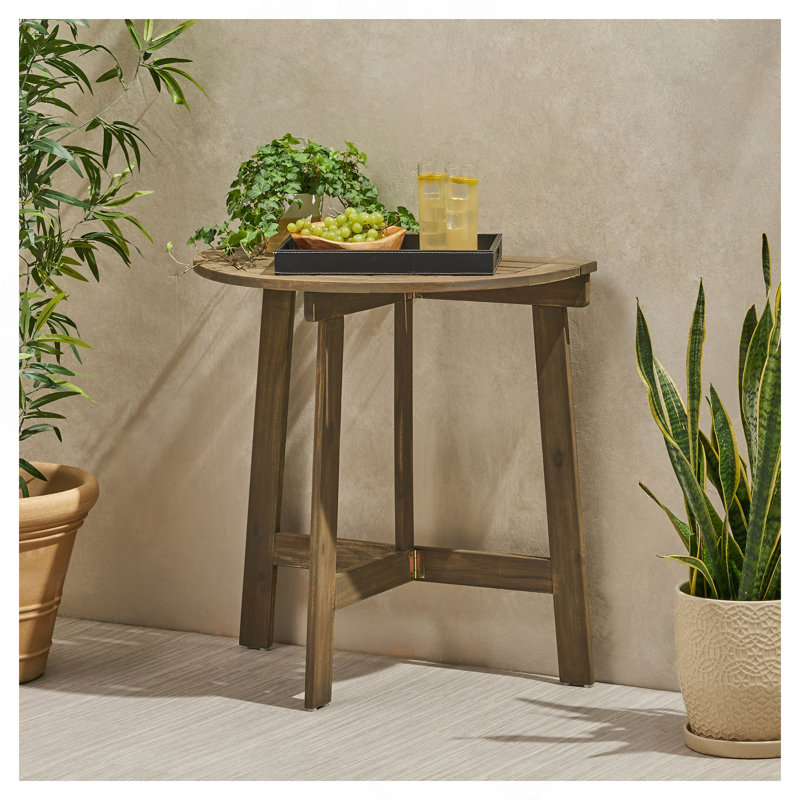 Half-Round Outdoor Bistro Table , 18 " W 30.75 " D, Gray