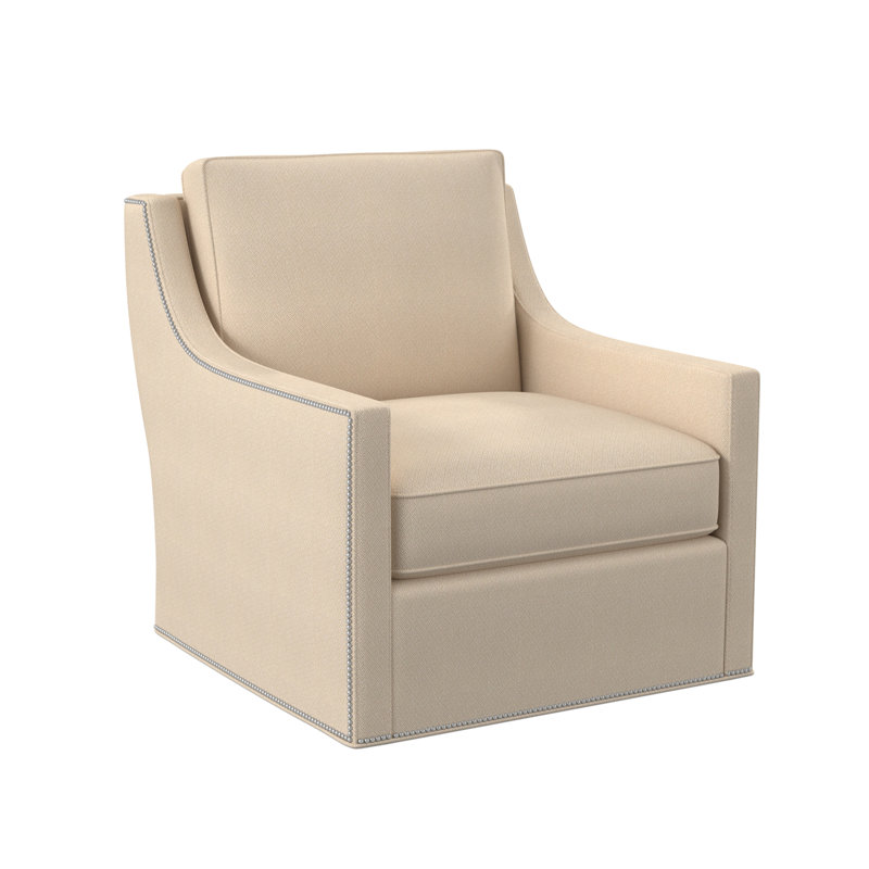 Sonoma Upholstered Swivel Armchair, Pewter Small, Filigree Ivory 100% Polyester