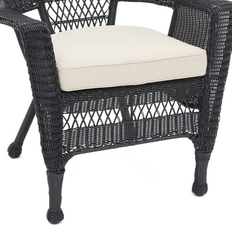 Arliss Steel Outdoor Lounge Chair, Black, Tan