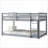 Twin over Twin Rubber Wood Platform Bunk Bed - No Box Spring Needed, Gray, Space-Saving for Bedrooms-815149233