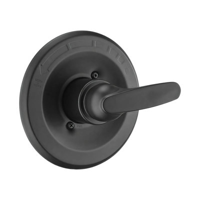 Ensemble de garniture de valve de douche avec poignée, remplacement de garniture de douche à poignée simple noir mat pour valves standard, plaque de recouvrement ronde de 7 po