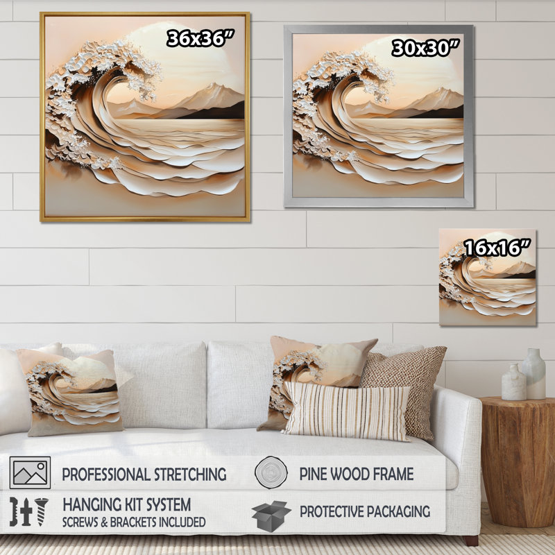 «Thunderous Waves In The Atlantic III - Coastal Beach», impression murale, H 16 po x l 16 po, Noir