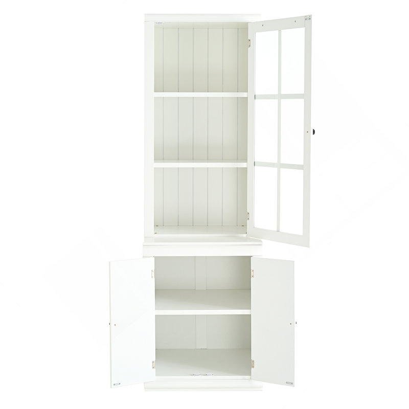 Vitrine polyvalente avec porte simple en verre trempé et charnière à double action, idéale pour divers espaces de vie et de travail