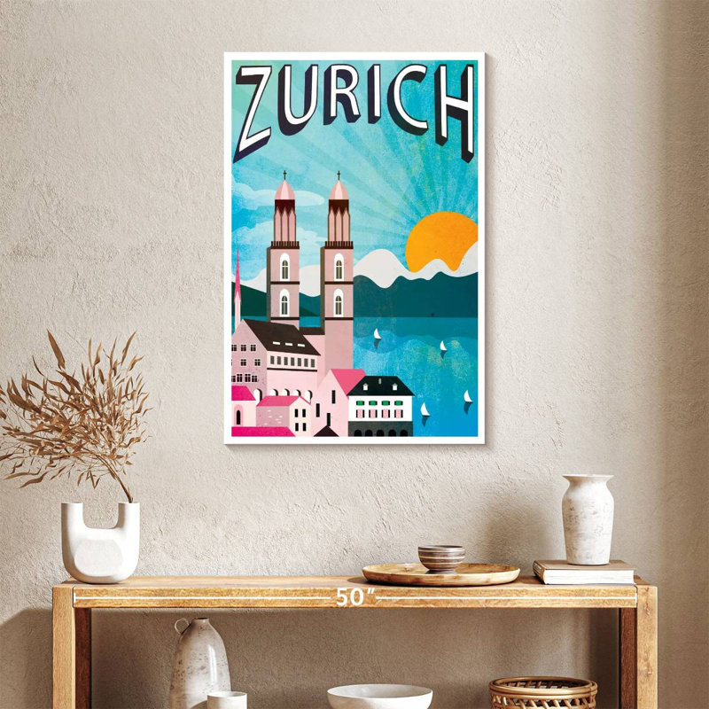 Affiche zurichoise de Zurich, H 36 po x l 24 po
