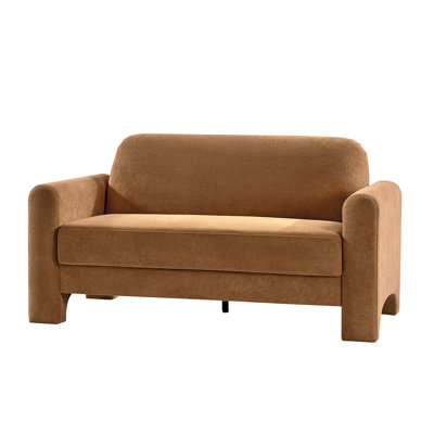 Werts 59.5" Modern Curved Chenille Loveseat Sofa