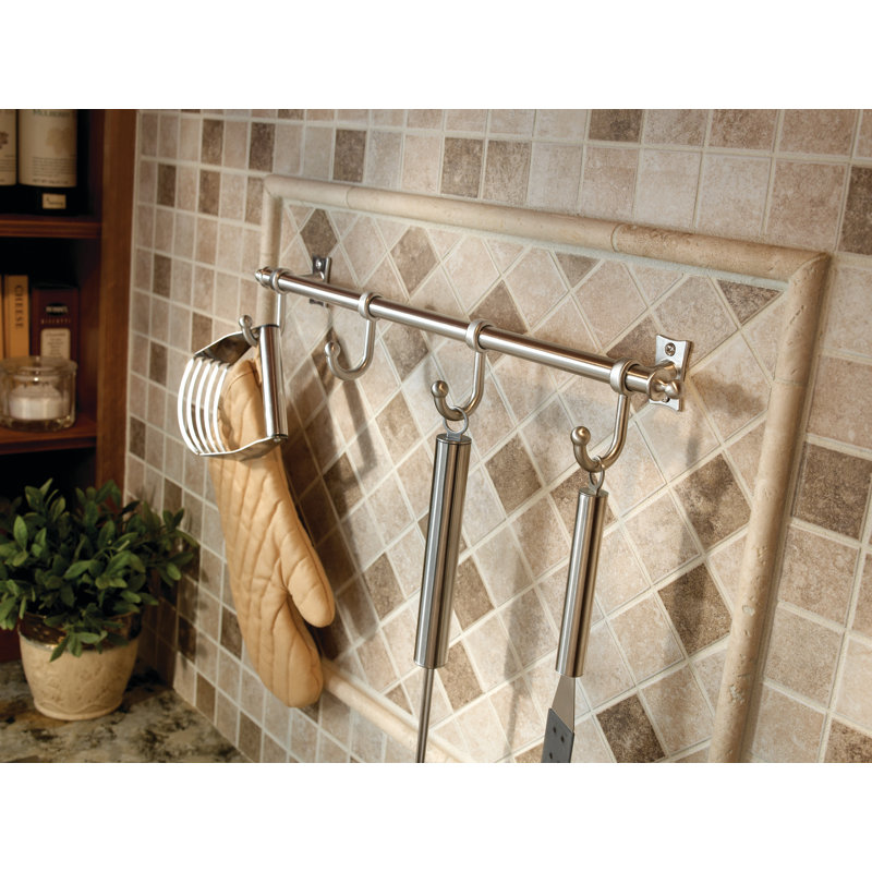 Essick Hook Rail, Satin Nickel