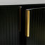 Modern Sideboard With Four Doors, Metal Handles & Legs And Adjustable Shelves Kitchen Cabinet (Black)