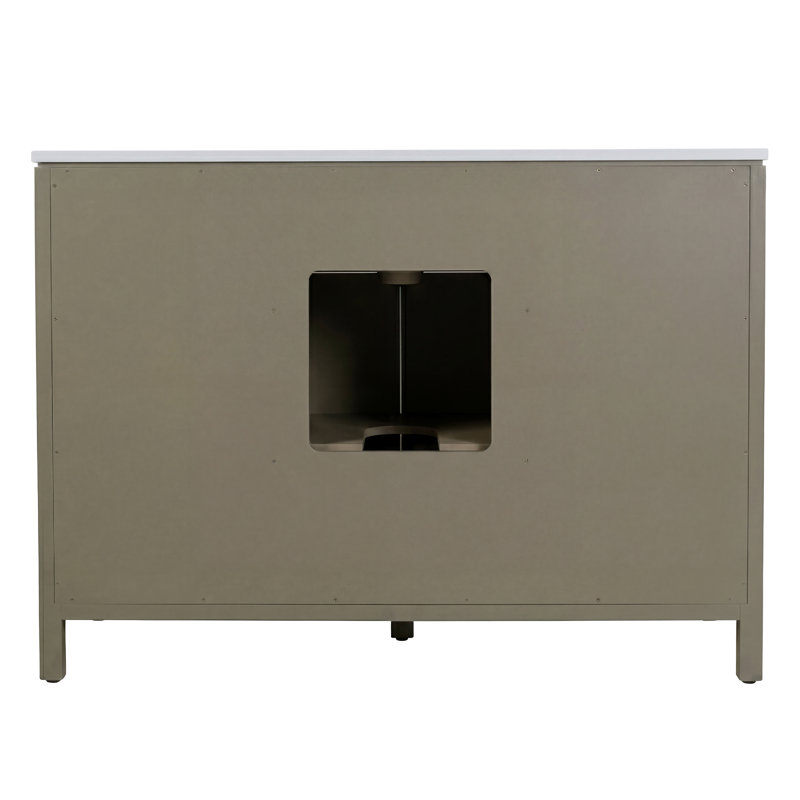 Nora 48 in. W Quartz Single Sink Bathroom Vanity Set, Antique Taupe