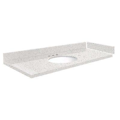 54.75 Single Vanity Top with 3 Faucet Holes -  Transolid, VT54.75x22-1OU-SNO-8