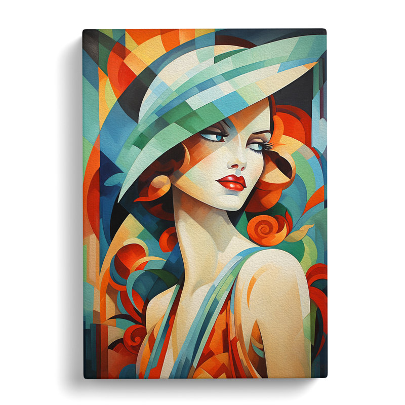 Deco Woman Expressionism No.2 - Art Prints - Wrapped Canvas, 60cm H x 40cm W x 3cm D
