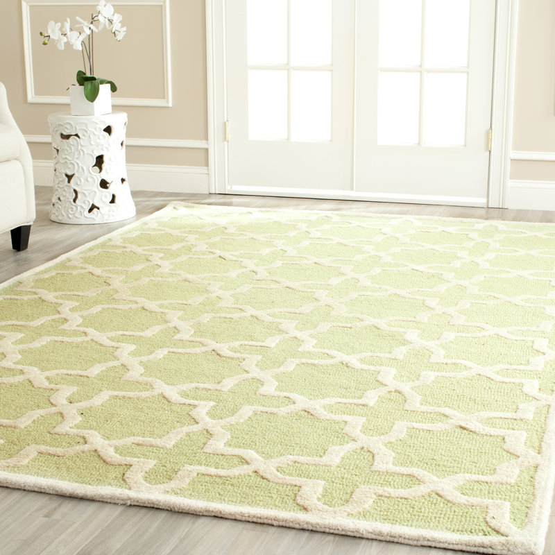 Von Geometric Wool Hand Woven Area Rug, Rectangle 152 x 244 cm