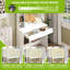 Damhan White Dressing Table with Mirror & Hidden Storage