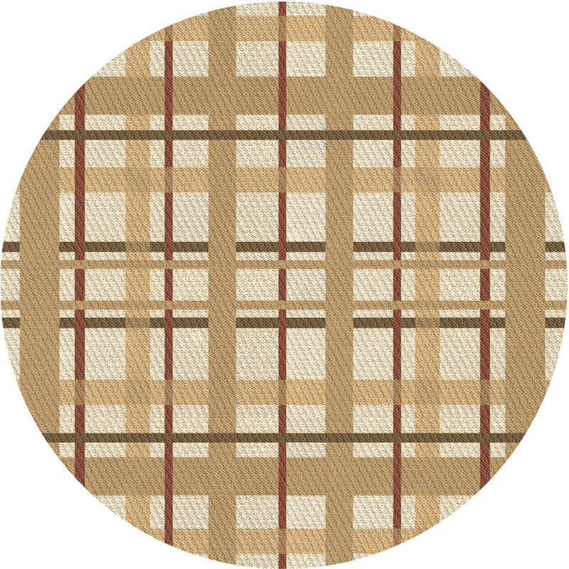 Plaid Indoor Rug, Round 5'