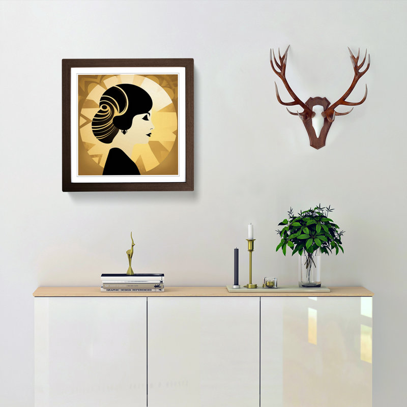 Single Picture Frame Print on Wood, Walnut