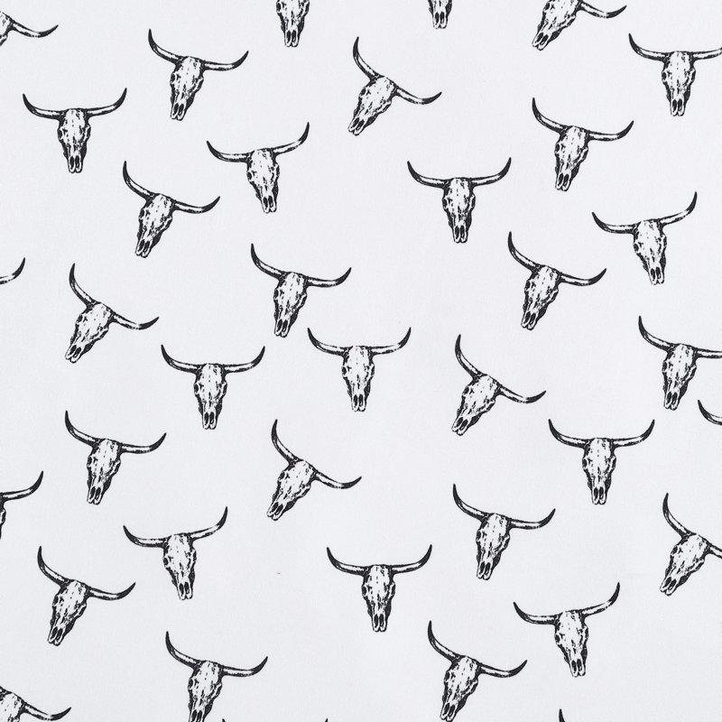 Wrangler Printed Cozy Novelty Sheet Sets, Full Sheet Set with 2 Pillowcases, Steer Skulls Black