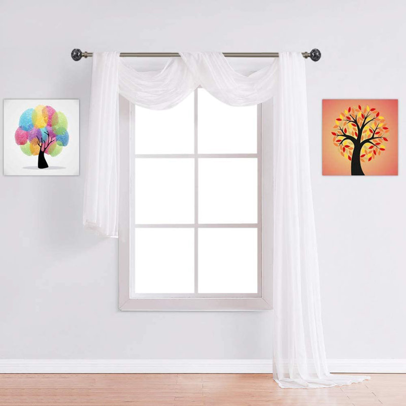 Cricklade Sheer Window Scarf Valance in 10 Colors and 4 Sizes. Great As Wedding Arch Draping Fabric, Bed Canopy or for Craft Project