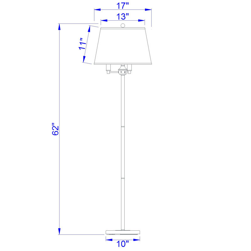 Lampe sur pied 6 way 62 po Hillsboro