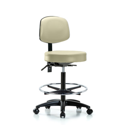 Christa Backed Adjustable Height Ergonomic Lab Stool with Footrest