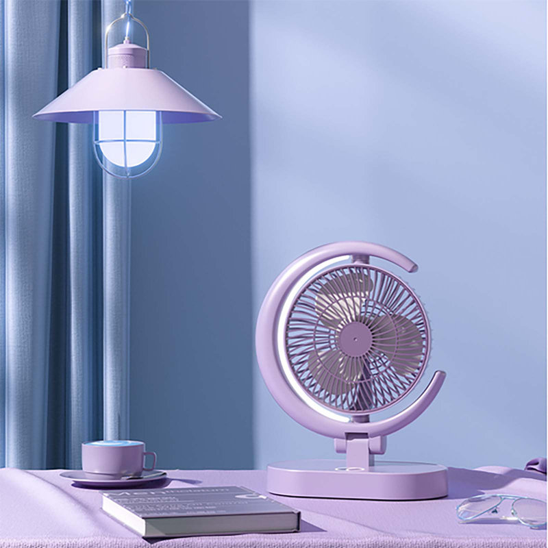 Ventilateur de charge USB avec ventilateur lampe, Green