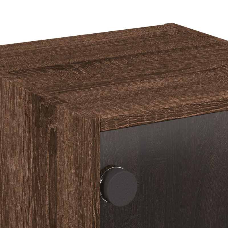 Masir 35cm W Manufactured Wood Bedside Table, Brown Oak, Individual