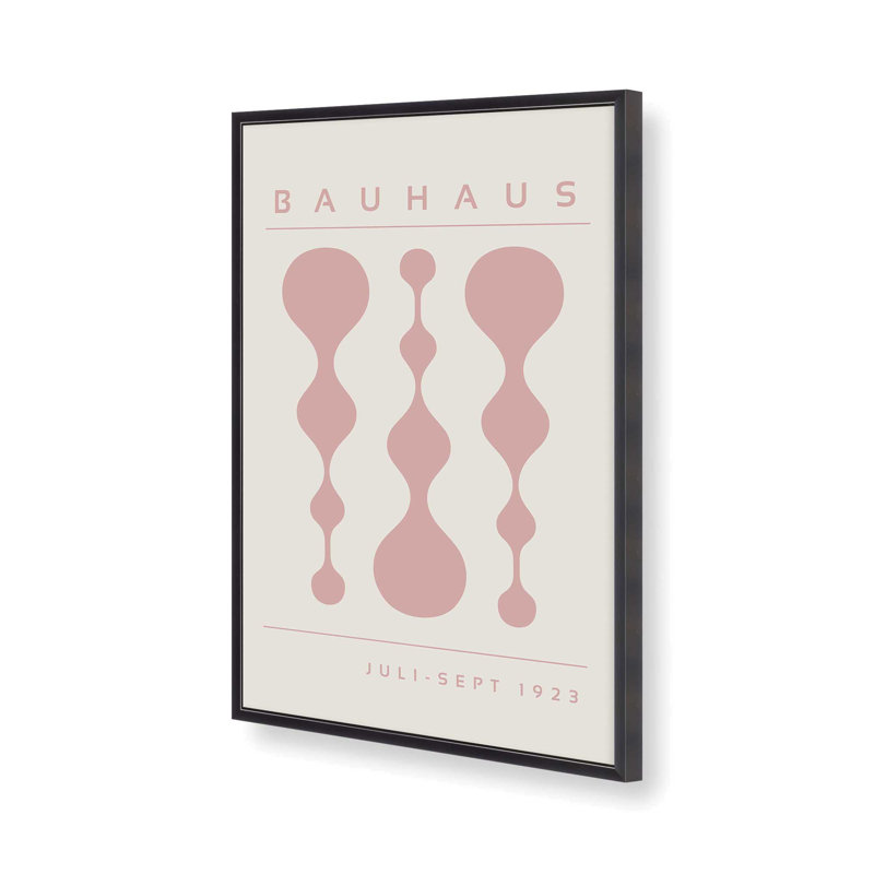 «Pink Retro Bauhaus», affiche I dans un cadre, Reproduction encadrée sans passe-partout, H 15,25 po x l 12,25 po x P 1,25 po