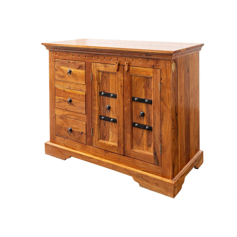 Oxford Solid Wood 106 cm W Chest of 3 Drawers, Honey