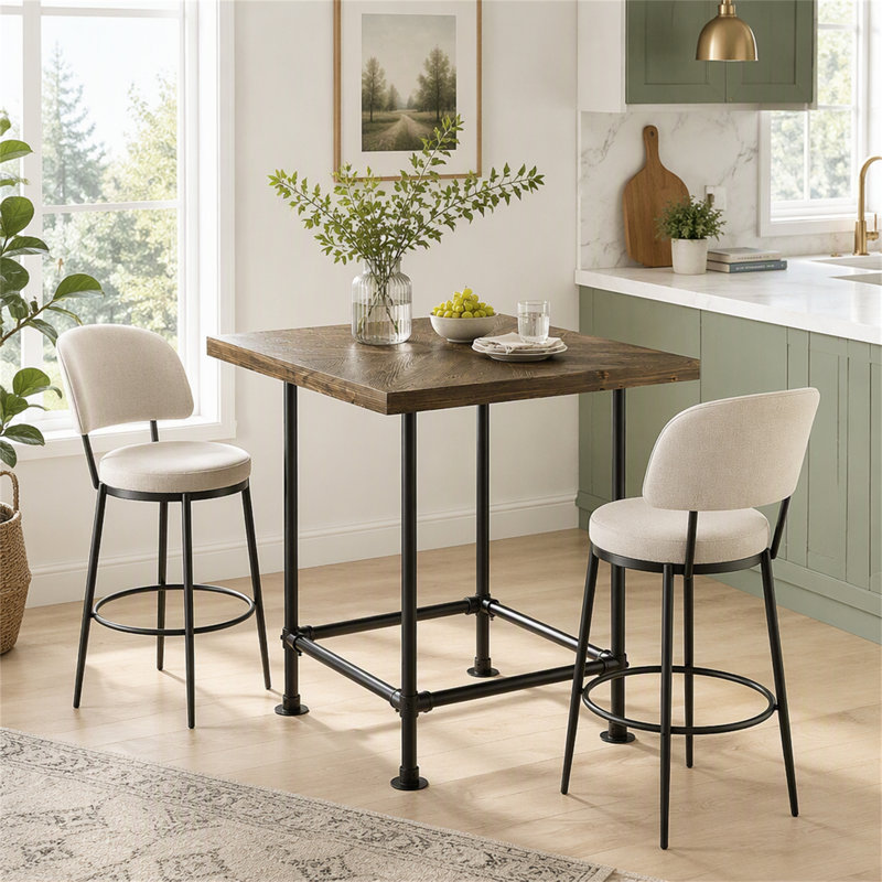 Table bistro 35,4 po, comptoir à café avec plateau en bois et plateau en bois