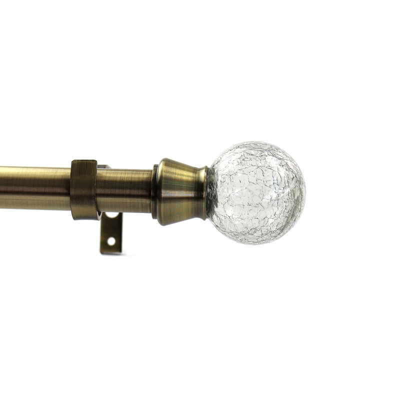 Marvelwood Steel 3.25'' 1'' Single Curtain Rod, 28" - 48" W, Antique Brass