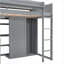 Lit mezzanine en bois avec plusieurs tablettes de rangement et garde-robe-1512848540