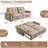 77‘’  Multifunctional 2-In-1 Sofa Bed, Brown-1775613089