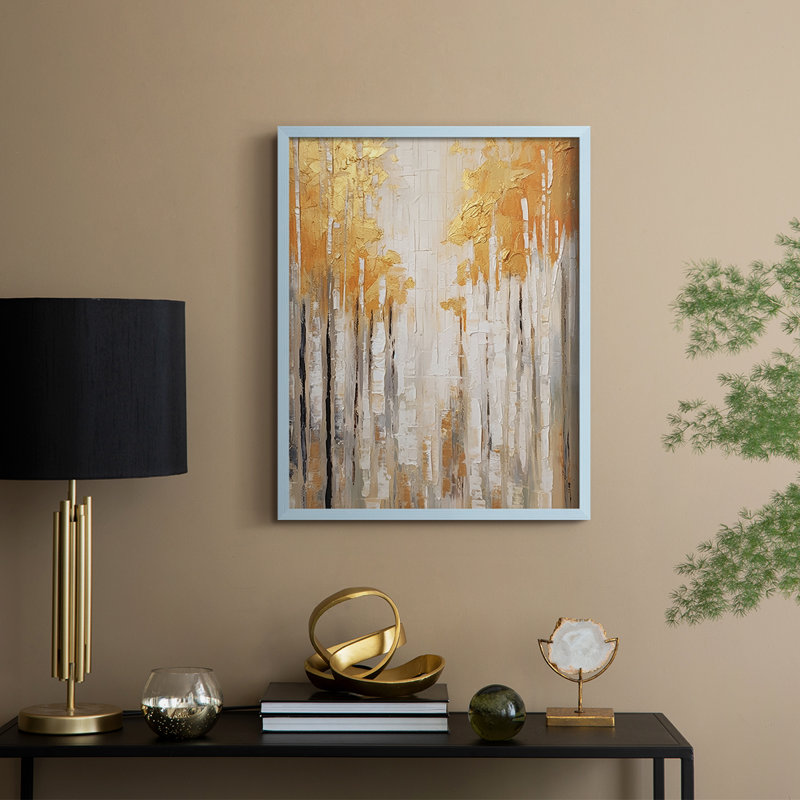 ABSTRACT Series CMXLII, reproduction encadrée - bois massif, Bleu, H 21 po x l 17 po