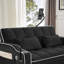 Polyvalent pliable en noir avec dossier réglable, cendrier, support de téléphone et portique de lit moderne à 2 coussins, support pivotant-1139895659
