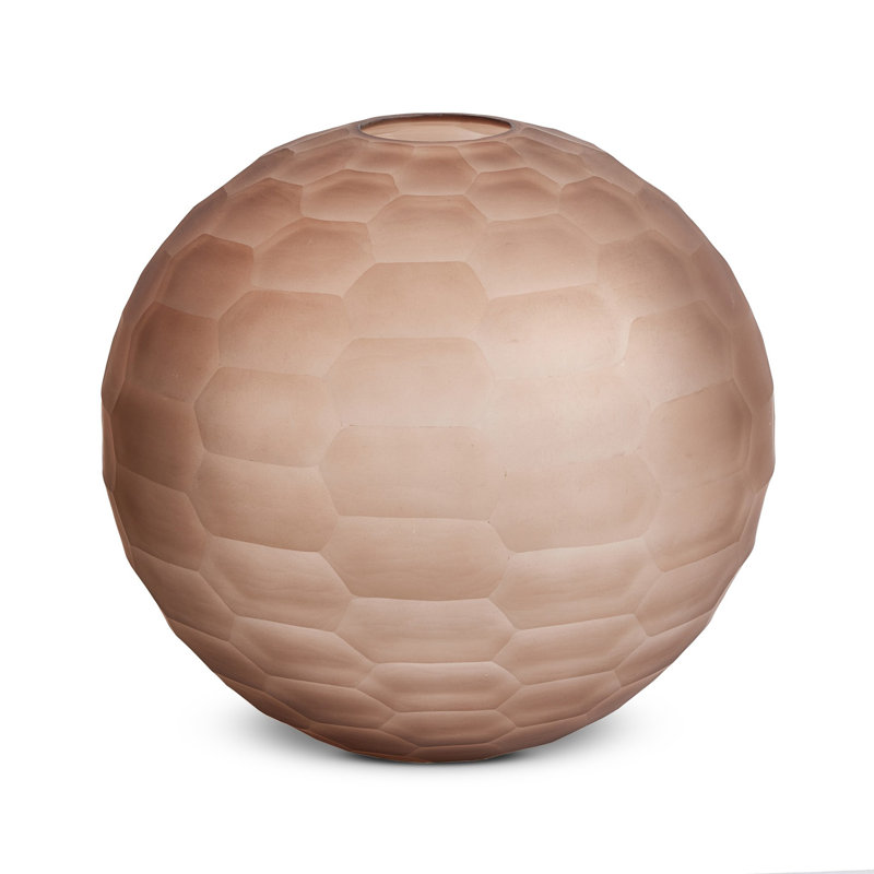 Caylea Textured Glass Vase-Smoked Textured Glass