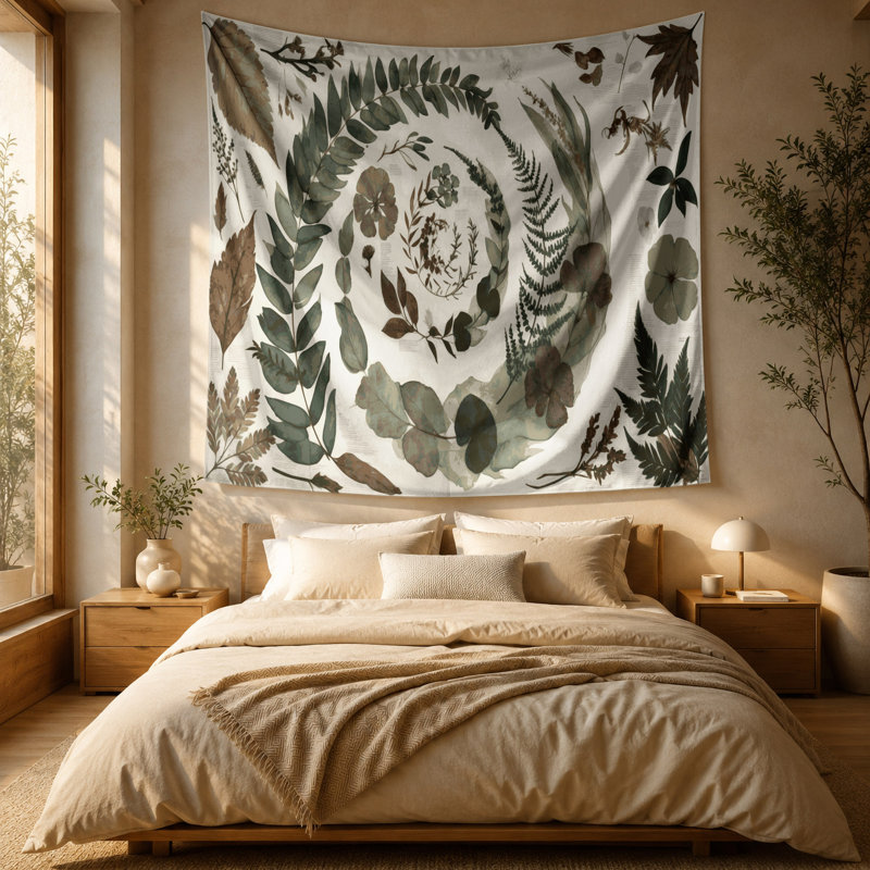 Tapisserie murale style botanique, 51 po x 60 po