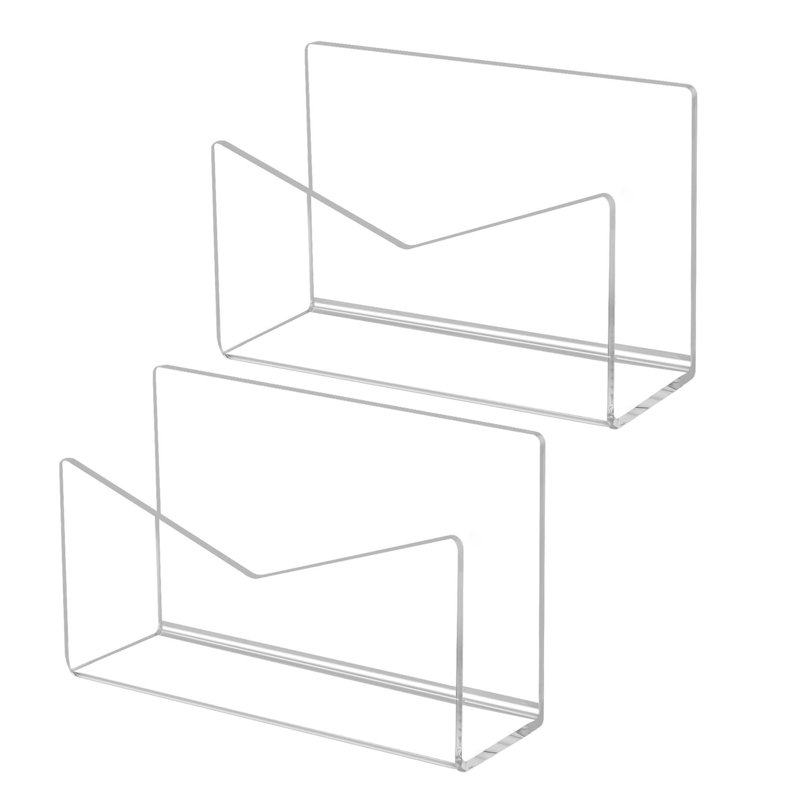 Ensemble de 2 supports pour organisateur de courrier en acrylique, dossier vertical et support à enveloppes de bureau pour classeur de lettres