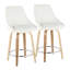 Tabouret de comptoir à hauteur fixe Diana avec pieds en bois courbé et repose-pieds rond - ensemble de 2-109575897-109575898