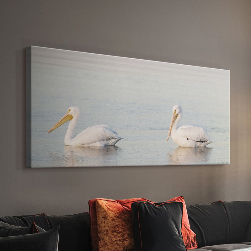 Pelican Pals - Toile tendue avec châssis - Prêt à accrocher, H 24 po x l 48 po