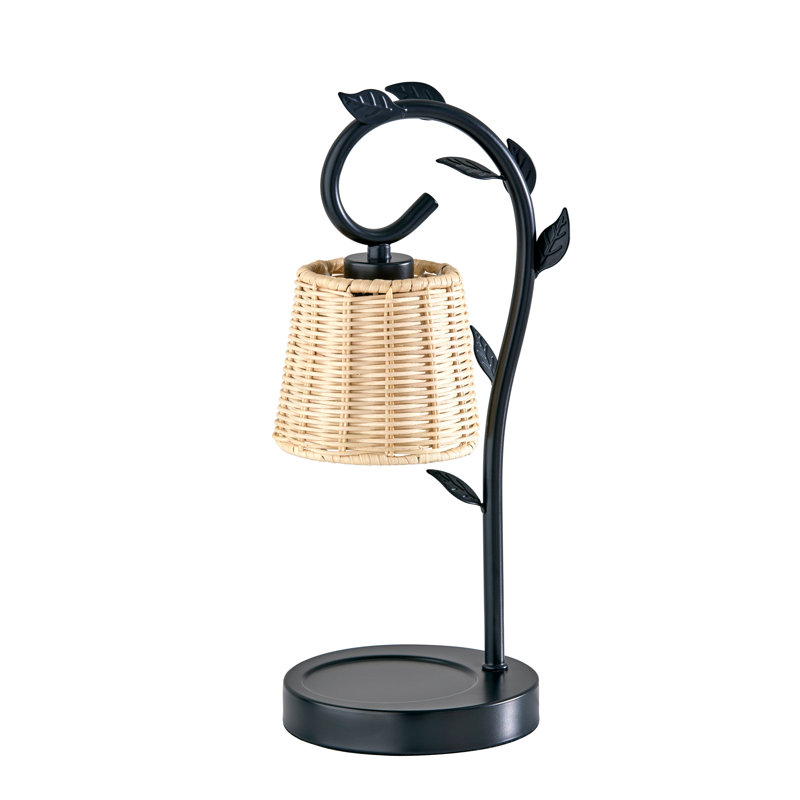 Lampe Ivy Candlewarmer avec minuterie - Chauffe-cire à intensité variable, 3 modes d'éclairage et arrêt automatique, Rotin