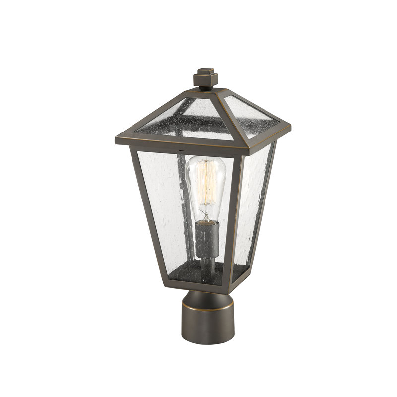 Luminaire d'extérieur à 1 lumière Anaye, Bronze huilé, Bullé, H 16,5 po x l 8,25 po x P 8,25 po
