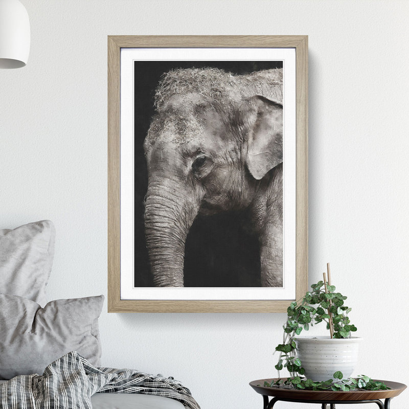 Elephant Vol.3 - Picture Frame Graphic Art, Oak Framed, 48cm H x 36cm W x 2cm D