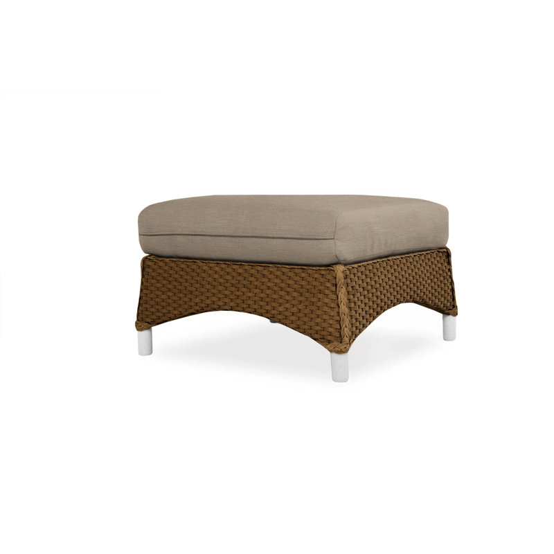 Mandalay Outdoor Ottoman, Decorline Navy, Bark