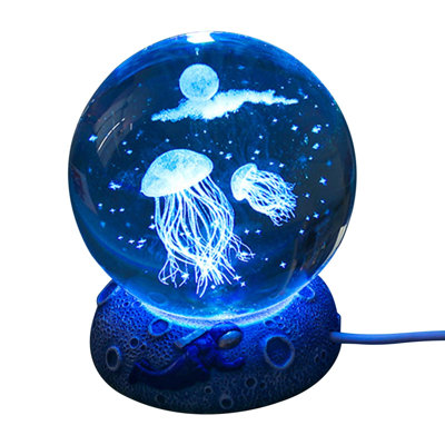 Crystal Night Light Luminous Resin Base Glass Crafts Desktop Decoration
