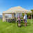  20'x10' Pop-Up Canopy Tent, Heavy Duty Oxford Fabric Commercial Gazebo with 4 Removable Sidewalls, Waterproof & UV-Resistant Instant Shelter, for Parties, Trade Shows, Backyard(khaki)-95983174-111044838