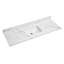 Comptoir de salle de bain 60 pouces avec comptoir en pierre de quartz avec lavabo rectangulaire encastré en céramique et 2 éclaboussures latérales
