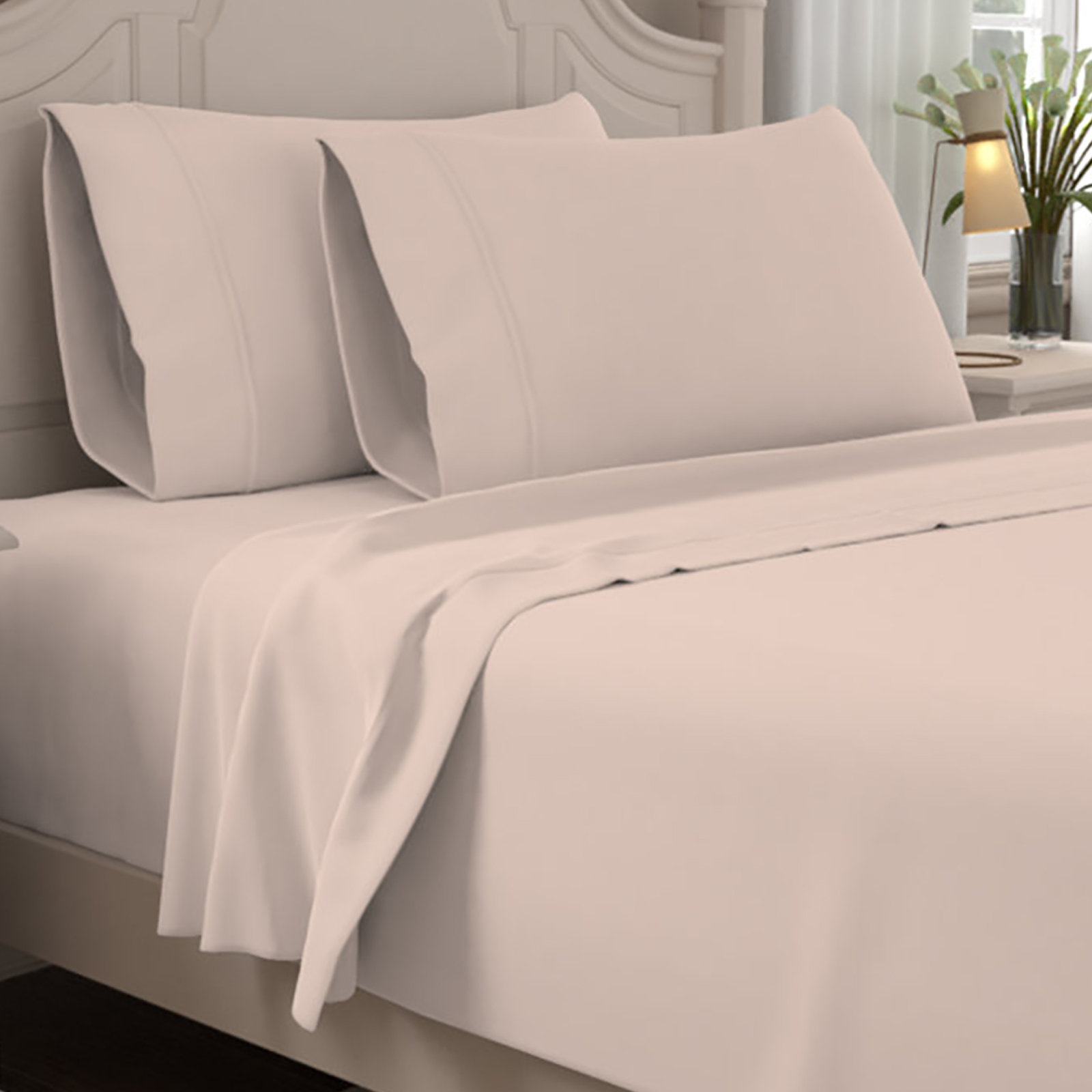 Ultimate Percale 100% Cotton Cool & Crisp Sheet Set, Twin Sheet Set with 1 Pillowcase, Blush
