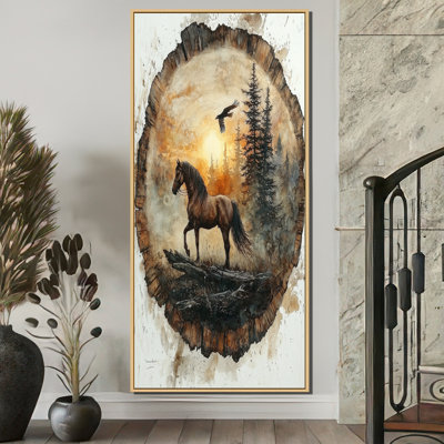 «Giovacchino Native Horse Warrior Chief II», art mural cheval