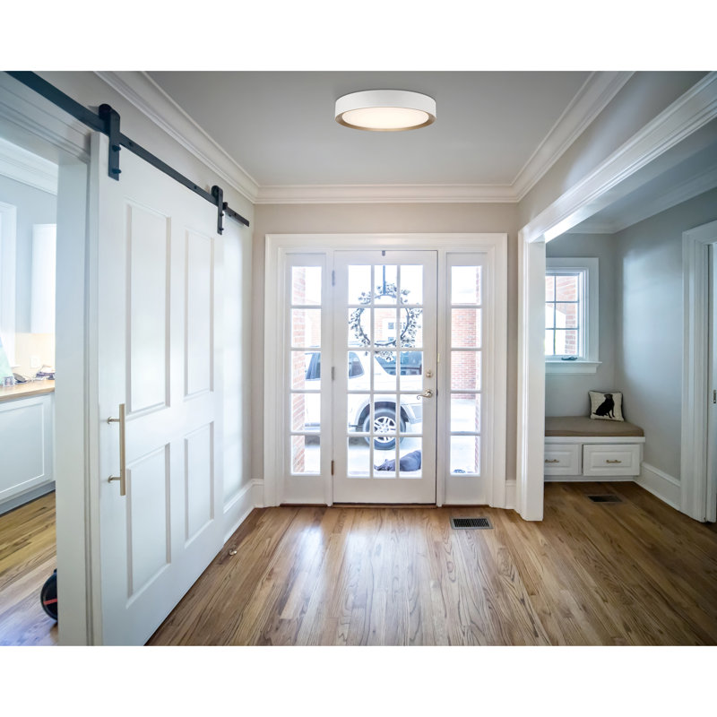 Courtois Acrylic Flush Mount, Matte White, 3.25" H x 24" W x 24" D, 4000K