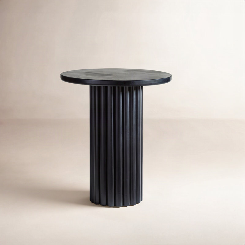 Mavis Oak Round Dining Table, Black, 40"H x 36"W x 36"D